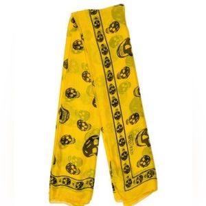 Alexander McQueen yellow skull 100% silk scarf